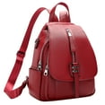 thumbnail image 3 of ALTOSY Fashion Leather Backpack Purse for Women Shoulder Bag with Flap S85 Wine Red, 3 of 7