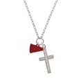 thumbnail image 2 of Delight Jewelry Acrylic 3/4" Maroon Megaphone Everlasting Love Engraved Cross Zoey Necklace, 28", 2 of 4