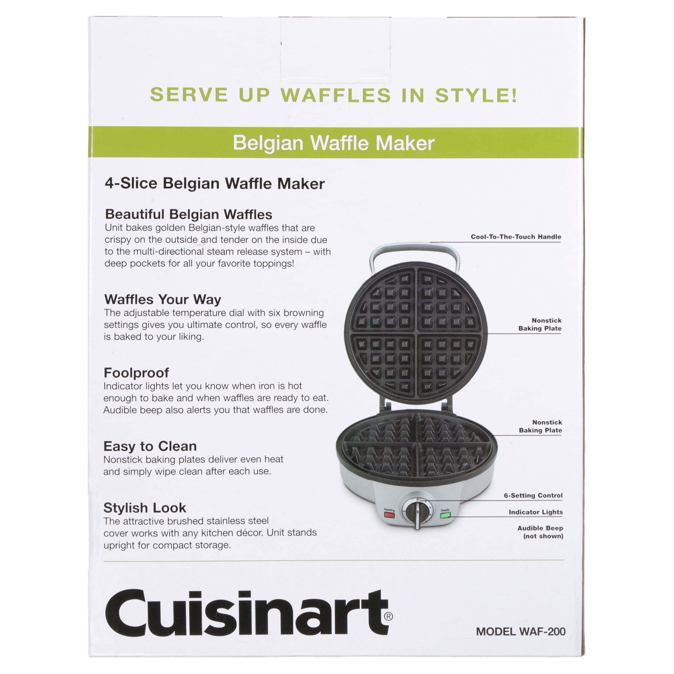 Cuisinart 4 Slice Belgian Waffle Maker - Stainless Steel - WAF-200