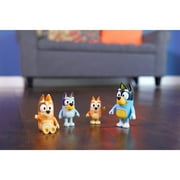 Bluey Family Figure 4-Pack, with Mum Dad Bingo Bluey, Toys for Kids 3-6 Years