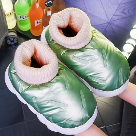 

PIKADINGNIS Oversize Waterproof Upper Thick Bottom Warm Slippers Women Fashion Couple Home Cotton Shoes Leisure Winter Snow Boots Men Shoes