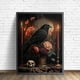 thumbnail image 2 of Pintura en lienzo de acuarela de El Cuervo, póster e impresión de pájaro Cuervo, arte de pared para sala de estar gótica, decoración de Halloween, regalos, 2 of 4