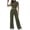 *2-Army Green, variant on Women's 2 Piece Drawstring Sweatsuit Sets,Short Sleeve Crop Top and Wide Leg Pants For Women,Ladies Y2K Going Out Outfits with Pockets,Black,S-2XL