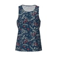 thumbnail image 4 of Easygdp Merry Christmas Winter Leaves Snowflakes Men's Tank Top, Sleeveless Muscle T Shirts, Breathable, Quick-Dry, Loose for Gym, Running, Fitness - 3X-Large, 4 of 9