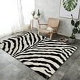 thumbnail image 2 of Kids Area Rugs Washable Home Modern Rugs Soft Non-slip Carpets Animal Print Zebra Area Rug For Living Room, Bedroom And Indoor Decoration, Kitchen Floor Mat, Black Grey-5x7ft, 2 of 8