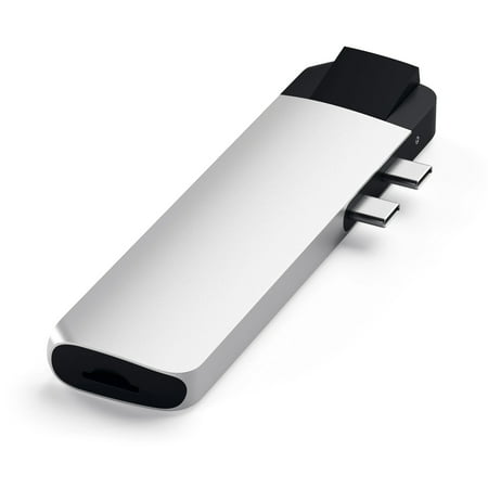 Satechi - Type-C Pro Hub Adapter with Ethernet - 4K HDMI, USB-C PD, Gigabit Ethernet, USB 3.0, Micro SD Card Slot - Space Gray