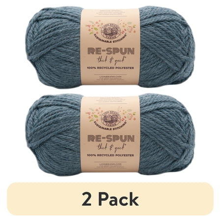 (2 pack) Lion Brand Yarn Re-Spun T&Q Night Sky 843-110AT Recycled Super Bulky 223yd 12oz Yarn