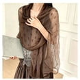 thumbnail image 6 of 3D Bow Texture Scarf Soft Mist Long Wrap & Shawl with Layered Detail, 6 of 6