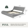 thumbnail image 6 of Amolife Full Size Bed Frame with Curved Adjustable Headboard, Fabric Upholstered Platform Bed, Grey, 6 of 6