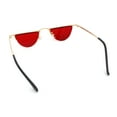 thumbnail image 7 of Funky Cropped Half Circle Flat Top Half Metal Rim Hippie Sunglasses Gold - Red, 7 of 7