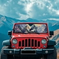 thumbnail image 3 of Yuyamidu Eagle Windshield Sun Shade Compatible with Wrangler JK JKU TJ, Flowers Windshield Sunshade Sun Visor Blocks UV Rays, Sun Shade Shield Protector Compatible with Wrangler 1997-2018, 3 of 7