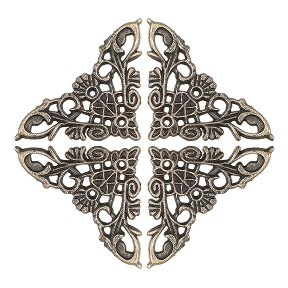 Unique Bargains Metal Box Corner Protectors Vintage Decor Edge Guard Protector 35 x 35 x 49mm Bronze Tone 20Pcs