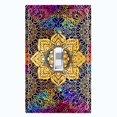 thumbnail image 1 of Metal Light Switch Plate Cover Mandala Yellow Flower Tile Pattern MDL097, 1 of 13