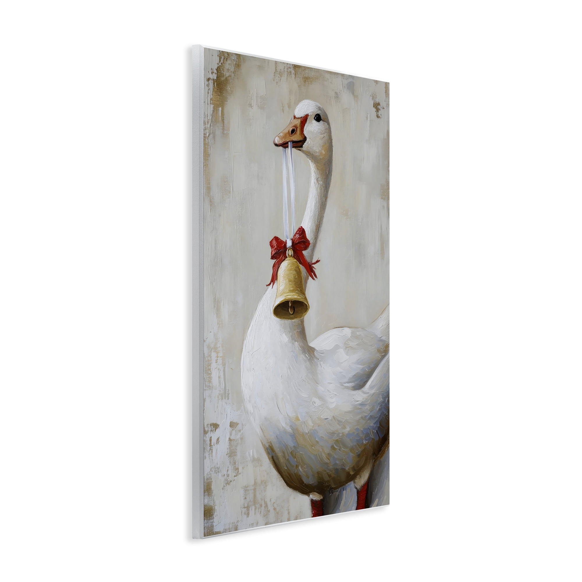 Festive Jingle Goose Wall Plaque Art, design by Petal Prints Design