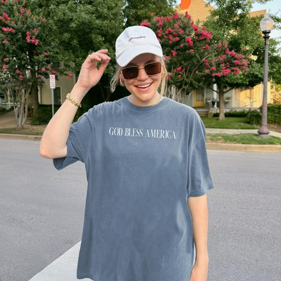 God Bless America Shirt, Minimalist Patriotic Shirt for Fourth of July, USA Shirt for Memorial Day, July 4th Tee