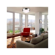 Possini Euro Design Modern Ceiling Light Flush Mount Fixture 13 Wide Brushed Nickel 2-Light Frosted Glass Dome Shade for Bedroom Kitchen Living Room