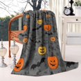 thumbnail image 2 of Halloween Pumpkins and Bats Blanket,Comfortable Soft Lamb Wool Throw Blanket,All Season,Warm Lightweight Blankets for Sofa Bed Couch Living Room Chair,40"x50", 2 of 4