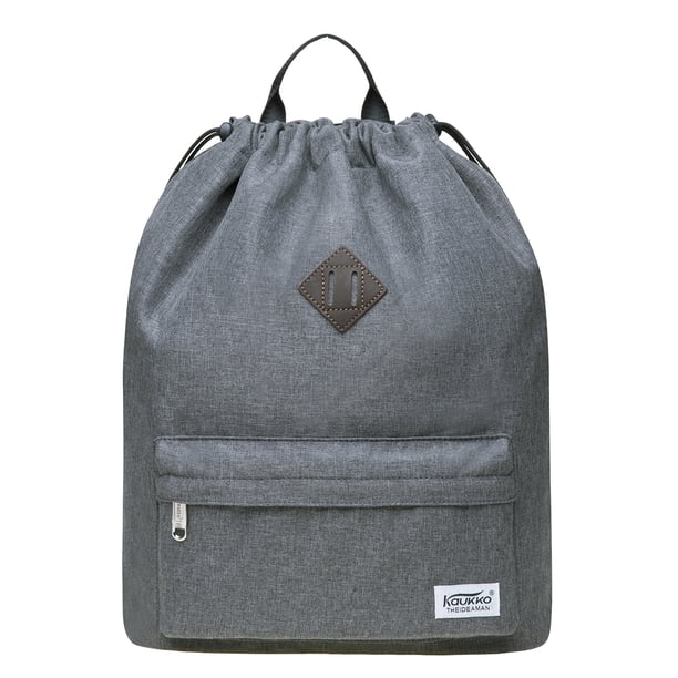 KAUKKO Cordón Deportes Mochila Gimnasio Yoga Bolsa Hombro Mochila para Hombres y Mujeres KAUKKO K1031-3-Darkgrey
