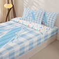 thumbnail image 3 of Catabedysis Bowknot ABC Print A Zipper Twin Comforter Sets with Fitted Sheet and 2 Pillowcases,Personalized Monogrammed Gifts Zipper Bedding Set For Girls,Colorful Stars Reversible,4-Piece, 3 of 7