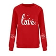 thumbnail image 4 of Itsame Long Sleeve T-Shirts Women's Valentine's Sweatshirt Loose Crew Neck Tops Red Size XL, 4 of 7