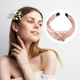 thumbnail image 6 of Unique Bargains 1 Pcs Hairband for Women Faux Leather Knotted Headband Pink 1.57 Inch Wide, 6 of 7