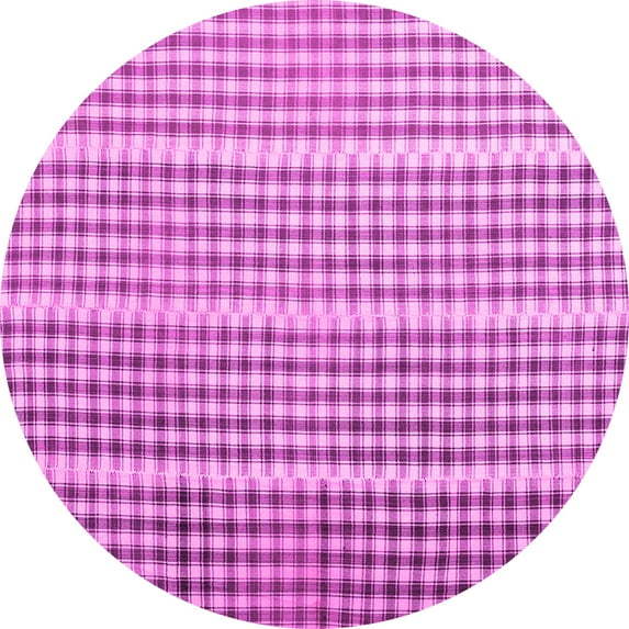 Ahgly Company Indoor Round Abstract Pink Contemporary Area Rugs, 7' Round
