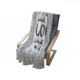 thumbnail image 4 of Love What You Do Soft Flannel Fleece Blanket, Hand Drawn Monochrome Message with Leaves on Striped Backdrop, Cozy Plush for Indoor and Outdoor Use, 70" x 90", Charcoal Grey and White, by Ambesonne, 4 of 6