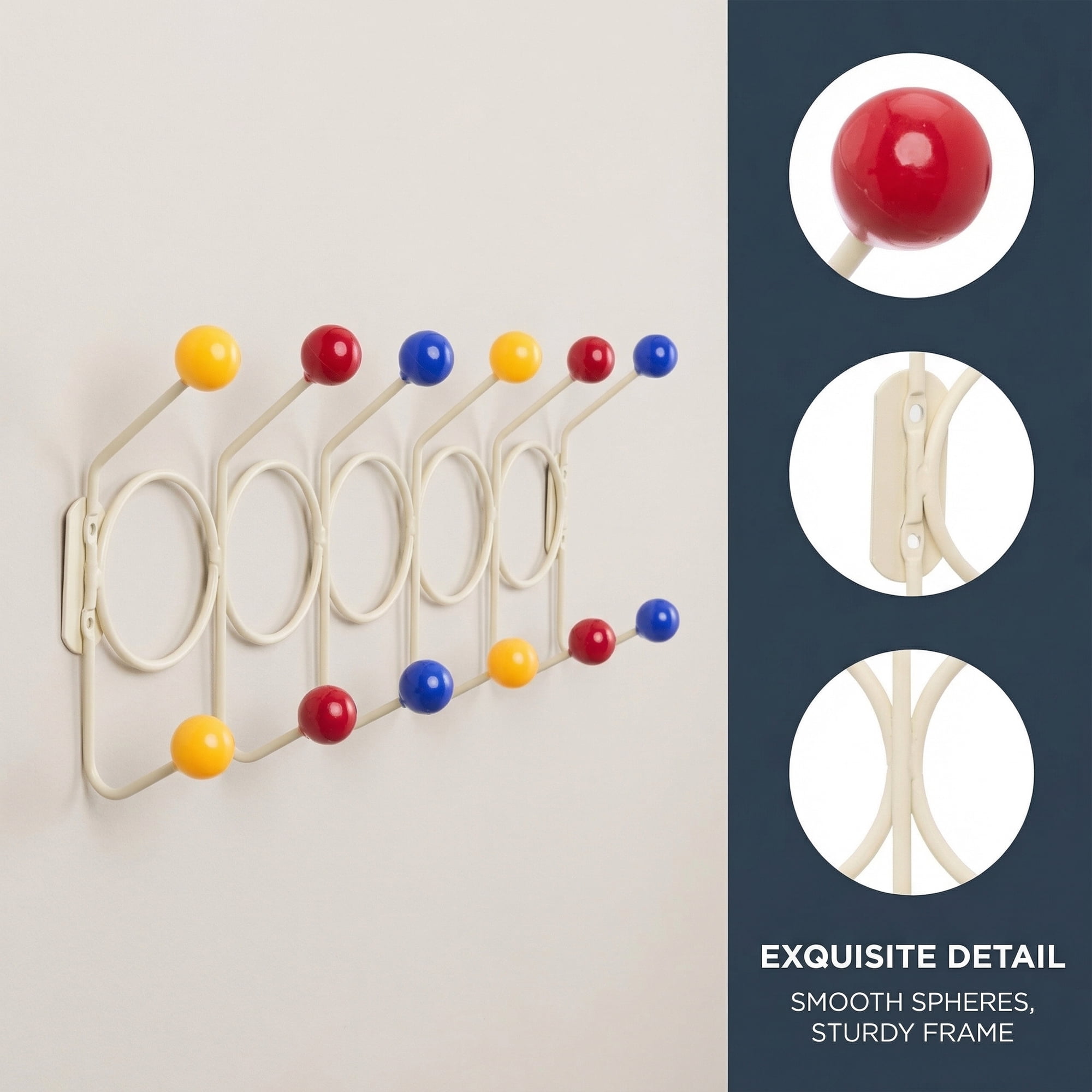 Unique Bargains Coat Rack Wall Mount with 12 Hooks for Entryway Colorful 43.5"x16.5"