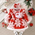 thumbnail image 2 of mgoYE Toddler Baby Girl Christmas Dress Embroidery Dresses Long Sleeve Kids Smocked Christmas Dress(Red,18-24 Months), 2 of 8