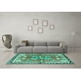 thumbnail image 3 of Ahgly Company Indoor Square Persian Turquoise Blue Traditional Area Rugs, 7' Square, 3 of 4