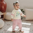 thumbnail image 4 of Jxzom Toddler Baby Girl Clothes 6 12 18 24 Months 2T 3T 4T Fall Winter Outfits Floral Crochet Embroidery Long Sleeve Sweatshirt Tops Pants Set, 4 of 8