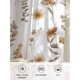 thumbnail image 6 of Sheer Curtains 96 Inches Long, Brown Spring Floral Semi Sheer Curtains Light Filtering Window Treatment, Flowers Leaves Elegant Pastoral Privacy Voile Drapes for Living Room Bedroom 52x96 Inch, 6 of 7