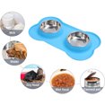 thumbnail image 5 of Juego de cuencos para perros, acero inoxidable, sin derrames, comida y agua a prueba de suciedad con alfombrilla de silicona antideslizante, 5 of 5