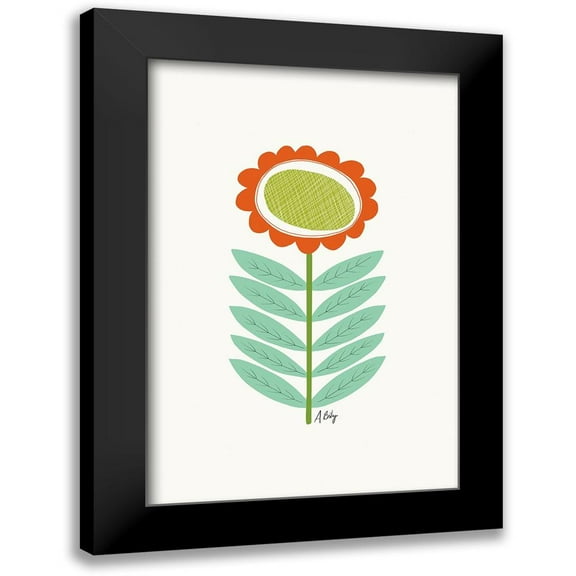 Annie Bailey Art 11x14 Black Modern Framed Museum Art Print Titled - Mid Mod Flower No. 3
