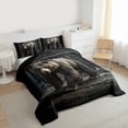 thumbnail image 3 of Manfei Cute Safari Bear Queen Comforter Set,Jungle Wildlife Bedding Sets,Rustic Farmhouse Bedding Comforter Set For Girls Boys,Luxury Bedroom Decor Reversible,3pcs, 3 of 8
