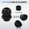thumbnail image 3 of 5Pack G 3/4" Pasacables de Nailon, Grommet Ajustable Impermeable, Negro, 3 of 6