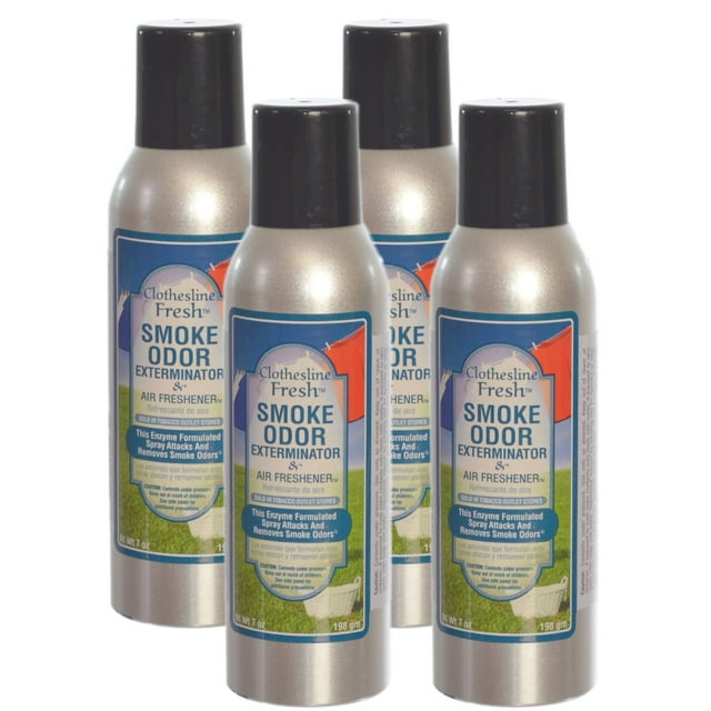 Ambientador en aerosol exterminador de olores de humo, 200 ml, paquete de 4