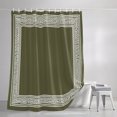 thumbnail image 3 of Forest Green Geometric Shower Curtains for Bathroom, White Greek Key Design Abstract Modern Art Waterproof Fabric Shower Curtain, Decorative Bathroom Curtain for Bathtub, 72"x72" , No Hooks Included, 3 of 9