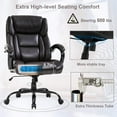 thumbnail image 5 of BestMassage Executive Ergonomic Office Chair with Lumbar Support & Swivel, 500 lb. Capacity, Brown, 5 of 7
