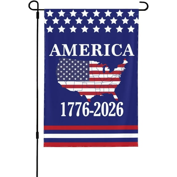 America 250th Birthday Garden Flag 12x18 1776 2026 America 250 Years Anniversary Yard Sign God Bless Usa Patriot House Flags No Flagstand