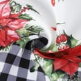 thumbnail image 7 of ZACOO Christmas Cafe Curtains 45 inch Long Buffalo Plaid with Floral Decorations Gingham Bordered Christmas Fabric Tier Curtain for Kitchen Decor, White and Black, 7 of 7