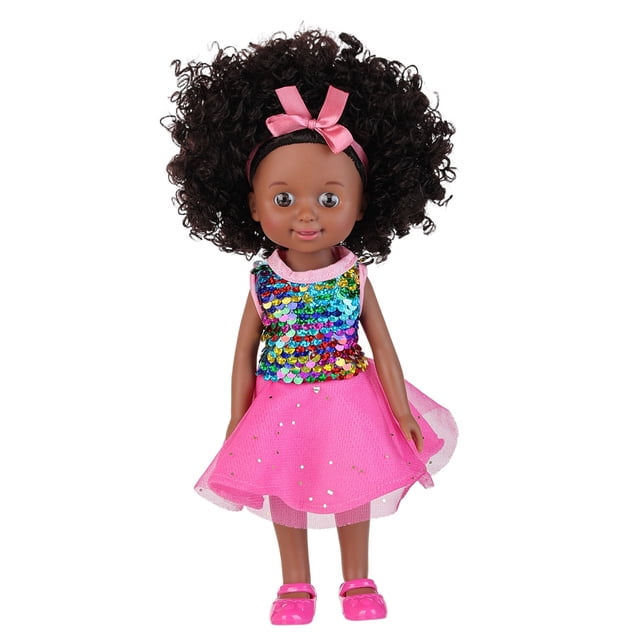 Poupée Bébé Noire de 10 Pouces avec Corps Doux et Caractéristiques Réalistes pour Enfants, Jeu et Compagnonnage