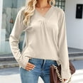 thumbnail image 4 of gakvbuo Sweaters For Women Fall Fashion 2022 Pullover Sweatshirts Fashion Woman Long Sleeve V-Neck Loose Sweatshirt Solid Blouse Tops, 4 of 9