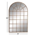 thumbnail image 4 of DecMode Traditional Windowpane Style Metal Wall Mirror with Polished Brown Finish, 34"W x 56"H, 4 of 14
