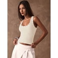 thumbnail image 6 of Women'S Studded Ribbed Knit Tank Top Square Neck Sleeveless Fitted Y2K Going Out Crop Tops Color L, 6 of 9