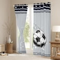 thumbnail image 3 of Feelyou Cartoon Football Soccer Curtains Pack of 2 (42x84 Each), Grey Black Stars Lines Curtains Blackout, Teens Kids Boys Girls Bedroom Curtains, Curtains and Drapes Decor, 3 of 6