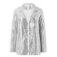 thumbnail image 4 of Wdgfv Women's Sequin Jackets Open Front Blazer Jacket Casual Long Sleeve Sparkly Cardigan Coat with Pocket, 4 of 5