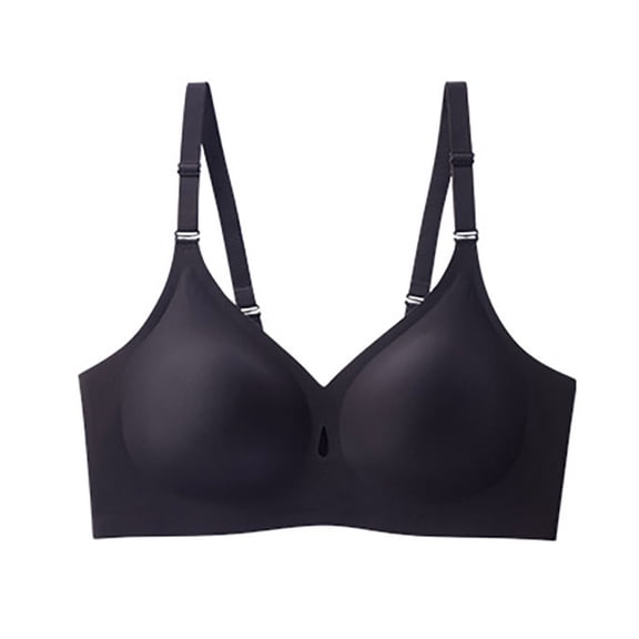 Lumtrix Jelly Wireless Push Up Seamless Sleep T Shirt Bras With Support For Women Soft Full Coverage No Underwire Everyday Bra Black Small