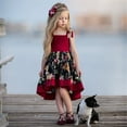 thumbnail image 3 of PENGXIANG Vintage Bambin Bébé Filles Sangle Robe Partie Tull Princesse Floral Robe de Soleil Rouge 1-2 Ans, 3 of 8