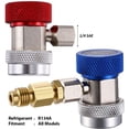 thumbnail image 2 of 7 Pieces Adjustable R134A Adapter Fitting with Quick Coupler High Low A/C 1/4 SAE HVAC, Refrigerant Dispenser Valve, 6014 and 6015 R134A Brass Tank/Vacuum Pump Adapter to R12 Fitting Adapter, 2 of 7